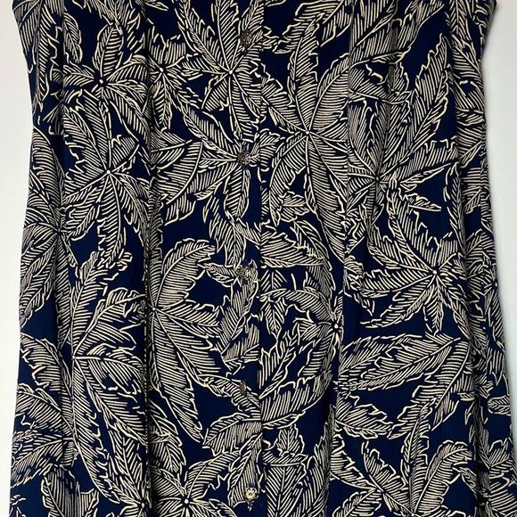 VINTAGE Liberty House Young Hawaii Wild Palms Mini Dress Woman's Medium blue - Picture 13 of 16